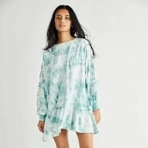 Free People Aurora Tie Dye Sweatshirt Mini Dress Relaxed Fit women's size XL